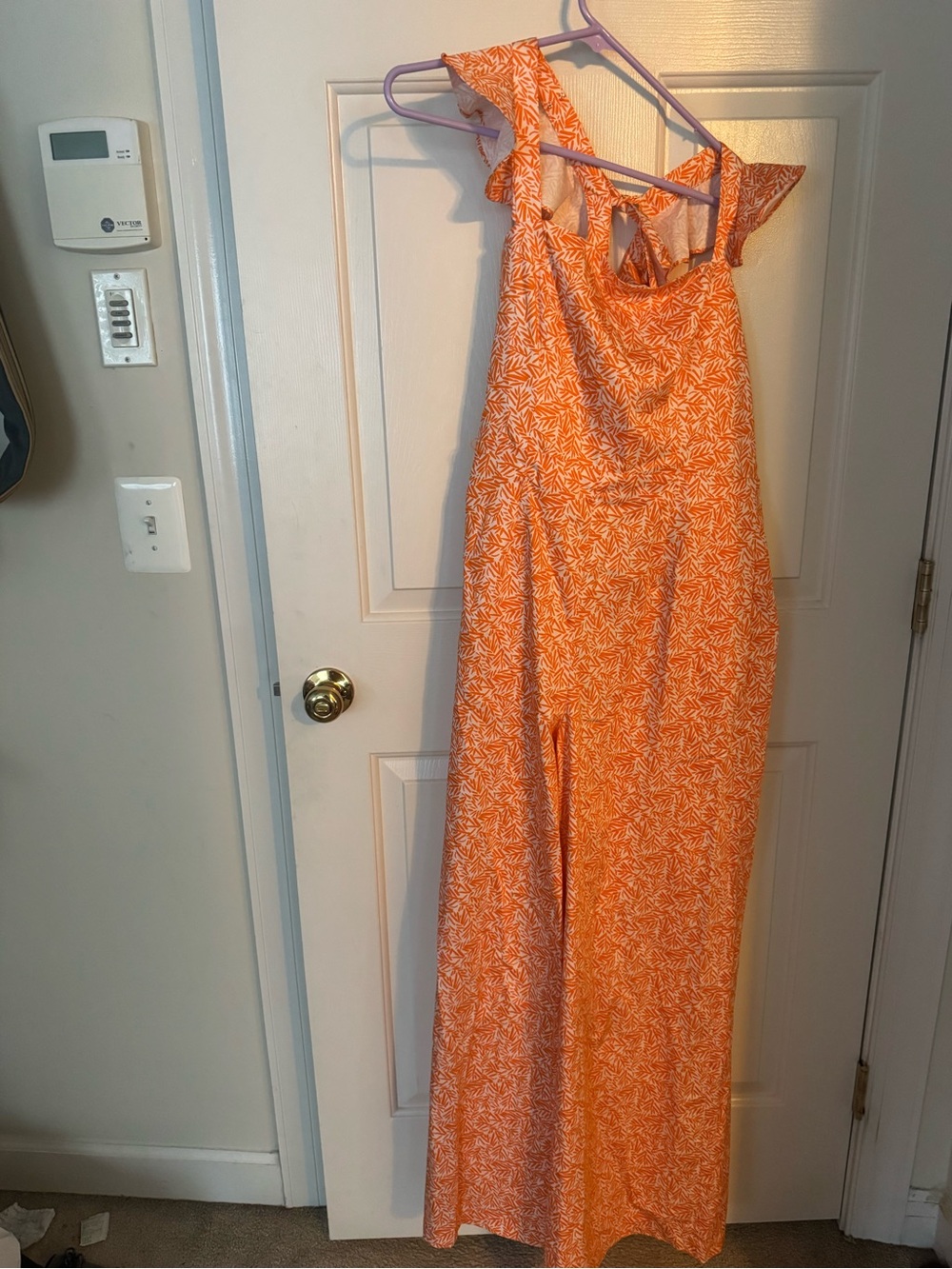 Orange Printed Women’s Jumpsuit